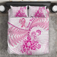 Personalised New Zealand Pink Fern Breast Cancer Bedding Set Polynesian Pattern LT01 Pink - Polynesian Pride