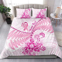 Personalised New Zealand Pink Fern Breast Cancer Bedding Set Polynesian Pattern LT01 - Polynesian Pride