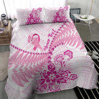 Personalised New Zealand Pink Fern Breast Cancer Bedding Set Polynesian Pattern LT01 - Polynesian Pride