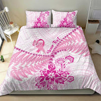 Personalised New Zealand Pink Fern Breast Cancer Bedding Set Polynesian Pattern LT01 - Polynesian Pride