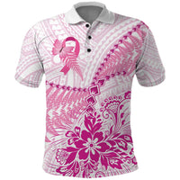Personalised New Zealand Pink Fern Breast Cancer Polo Shirt Polynesian Pattern LT01 Pink - Polynesian Pride