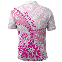 Personalised New Zealand Pink Fern Breast Cancer Polo Shirt Polynesian Pattern LT01 - Polynesian Pride