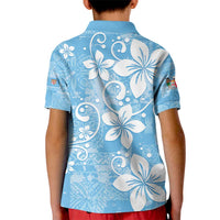 Fiji Tapa Pattern Kid Polo Shirt Plumeria Floral LT01 - Polynesian Pride