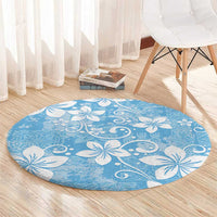 Fiji Tapa Pattern Round Carpet Plumeria Floral