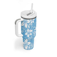 Fiji Tapa Pattern Tumbler With Handle Plumeria Floral