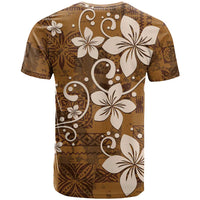 Plumeria Floral Tapa Pattern Vintage Gold T Shirt LT01 - Polynesian Pride
