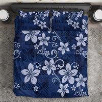 Plumeria Floral Tapa Pattern Navy Blue Bedding Set LT01 Blue - Polynesian Pride