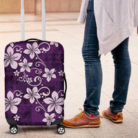 Plumeria Floral Tapa Pattern Amethyst Purple Luggage Cover LT01 Purple - Polynesian Pride