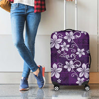 Plumeria Floral Tapa Pattern Amethyst Purple Luggage Cover LT01 - Polynesian Pride