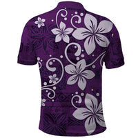 Plumeria Floral Tapa Pattern Amethyst Purple Polo Shirt LT01 - Polynesian Pride