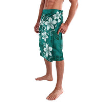 Plumeria Floral Tapa Pattern Crystal Teal Lavalava