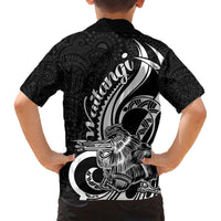 New Zealand Waitangi Day Family Matching Short Sleeve Bodycon Dress and Hawaiian Shirt Aotearoa Te Tiriti O Waitangi Kiwi Black Version LT01 - Polynesian Pride