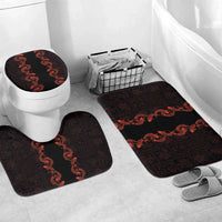 Hawaii Japan Koi Fish Red Bathroom Set Tapa Pattern LT01 Mat Set Only (3 pcs) One Size Red - Polynesian Pride