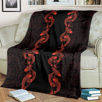 Hawaii Japan Koi Fish Red Blanket Tapa Pattern LT01 - Polynesian Pride