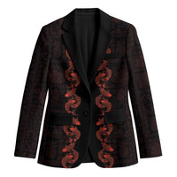 Hawaii Japan Koi Fish Red Blazer Tapa Pattern LT01 Unisex Red - Polynesian Pride