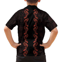 Hawaii Japan Koi Fish Red Family Matching Mermaid Dress and Hawaiian Shirt Tapa Pattern - Polynesian Pride