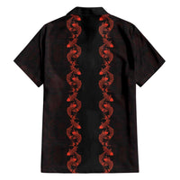 Hawaii Japan Koi Fish Red Family Matching Mermaid Dress and Hawaiian Shirt Tapa Pattern - Polynesian Pride