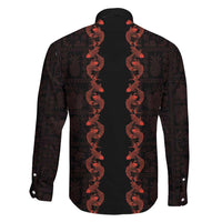 Hawaii Japan Koi Fish Red Family Matching Short Sleeve Bodycon Dress and Hawaiian Shirt Tapa Pattern - Polynesian Pride