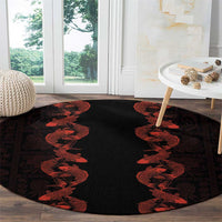 Hawaii Japan Koi Fish Red Round Carpet Tapa Pattern LT01 - Polynesian Pride