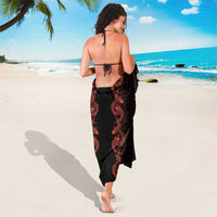 Hawaii Japan Koi Fish Red Sarong Tapa Pattern - Polynesian Pride