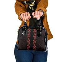 Hawaii Japan Koi Fish Red Shoulder Handbag Tapa Pattern LT01 One Size Red - Polynesian Pride