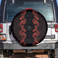 Hawaii Japan Koi Fish Red Spare Tire Cover Tapa Pattern LT01 Red - Polynesian Pride