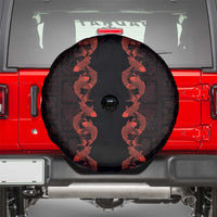 Hawaii Japan Koi Fish Red Spare Tire Cover Tapa Pattern LT01 - Polynesian Pride