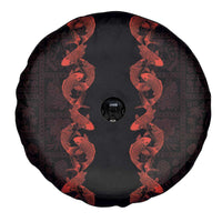 Hawaii Japan Koi Fish Red Spare Tire Cover Tapa Pattern LT01 - Polynesian Pride