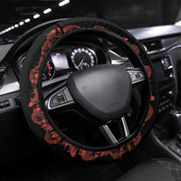 Hawaii Japan Koi Fish Red Steering Wheel Cover Tapa Pattern LT01 Universal Fit Red - Polynesian Pride