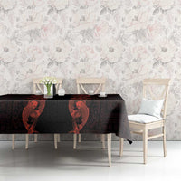 Hawaii Japan Koi Fish Red Tablecloth Tapa Pattern - Polynesian Pride