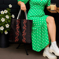 Hawaii Japan Koi Fish Red Tote Bag Tapa Pattern LT01 - Polynesian Pride