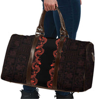 Hawaii Japan Koi Fish Red Travel Bag Tapa Pattern LT01 - Polynesian Pride