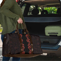 Hawaii Japan Koi Fish Red Travel Bag Tapa Pattern LT01 - Polynesian Pride