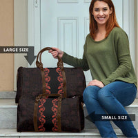 Hawaii Japan Koi Fish Red Travel Bag Tapa Pattern LT01 - Polynesian Pride