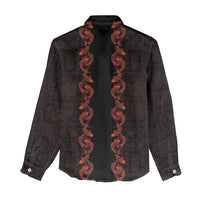 Hawaii Japan Koi Fish Red Women Casual Shirt Tapa Pattern LT01 - Polynesian Pride