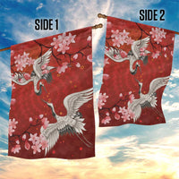 Hawaii Japan Cranes Sakura Flower Red Garden Flag Japan Heritage Spirit LT01 - Polynesian Pride
