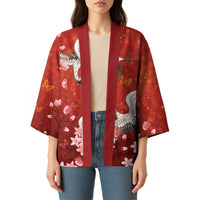 Hawaii Japan Cranes Sakura Flower Red Kimono Japan Heritage Spirit LT01 - Polynesian Pride