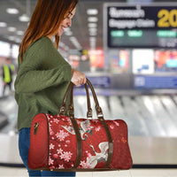 Hawaii Japan Cranes Sakura Flower Red Travel Bag Japan Heritage Spirit LT01 - Polynesian Pride