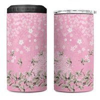 Cranes Sakura Floral Pink Pastel 4 in 1 Can Cooler Tumbler Hawaii Japan Culture LT01 One Size: 16 oz Pink - Polynesian Pride