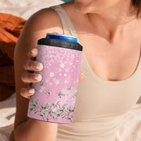 Cranes Sakura Floral Pink Pastel 4 in 1 Can Cooler Tumbler Hawaii Japan Culture LT01 - Polynesian Pride
