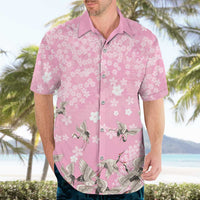 Cranes Sakura Floral Pink Pastel Hawaiian Shirt Hawaii Japan Culture LT01 - Polynesian Pride