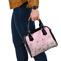 Cranes Sakura Floral Pink Pastel Shoulder Handbag Hawaii Japan Culture - Polynesian Pride