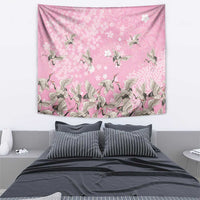 Cranes Sakura Floral Pink Pastel Tapestry Hawaii Japan Culture LT01 - Polynesian Pride
