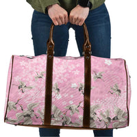 Cranes Sakura Floral Pink Pastel Travel Bag Hawaii Japan Culture LT01 Pink - Polynesian Pride