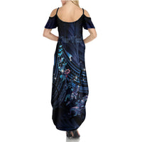 Personalised Matariki Paua Shell New Zealand Summer Maxi Dress Haka Dance At The Starry Night LT01 - Polynesian Pride