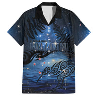 Personalised Matariki Kiwi Hawaiian Shirt Silver Fern LT01 Black - Polynesian Pride