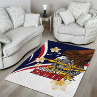 Personalized American Samoa Area Rug Amerika Samoa Bald Eagle