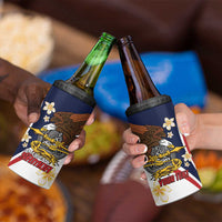 Personalized American Samoa 4 in 1 Can Cooler Tumbler Amerika Samoa Bald Eagle