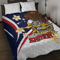 Personalized American Samoa Quilt Bed Set Amerika Samoa Bald Eagle