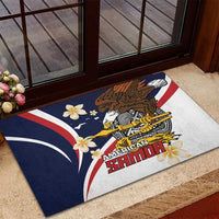 Personalized American Samoa Rubber Doormat Amerika Samoa Bald Eagle